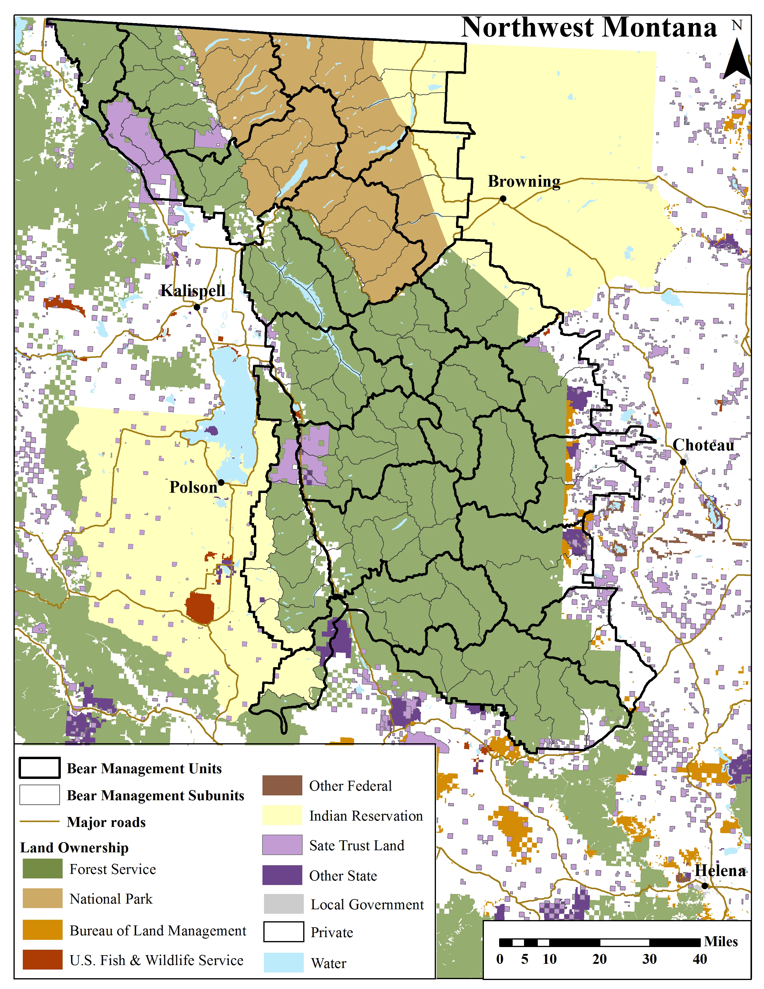 Northern Continental Divide Ecosystem grizzly bear habitat